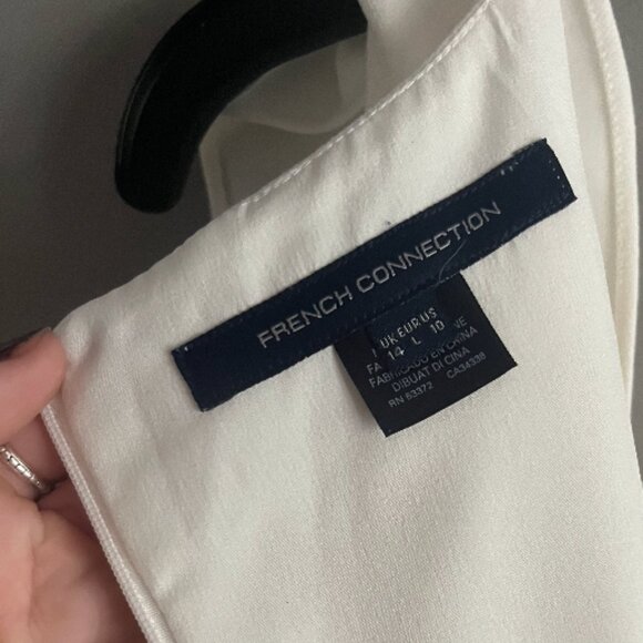 French Connection Mini White Whisper Ruffle V Neck Dress - Picture 5 of 8